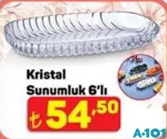 KRİSTAL SUNUMLUK 6'LI indirimli fiyat KRİSTAL SUNUMLUK 6'LI fiyat ve kampanya bilgisi